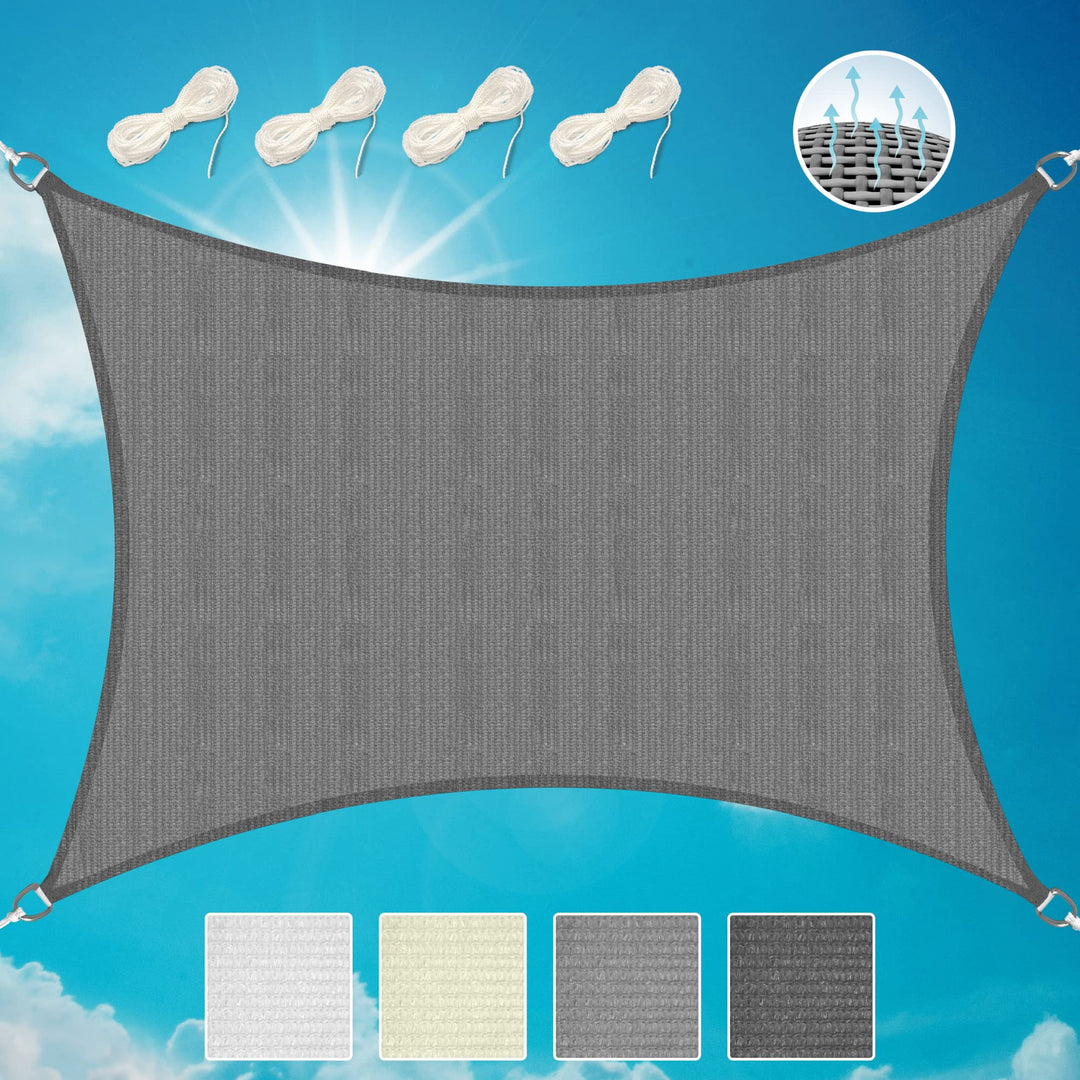 Sol Royal Sonnensegel rechteckig 3x4m Wasserdurchlässig HDPE Atmungsaktiver Balkon Terrasse Segeltuc