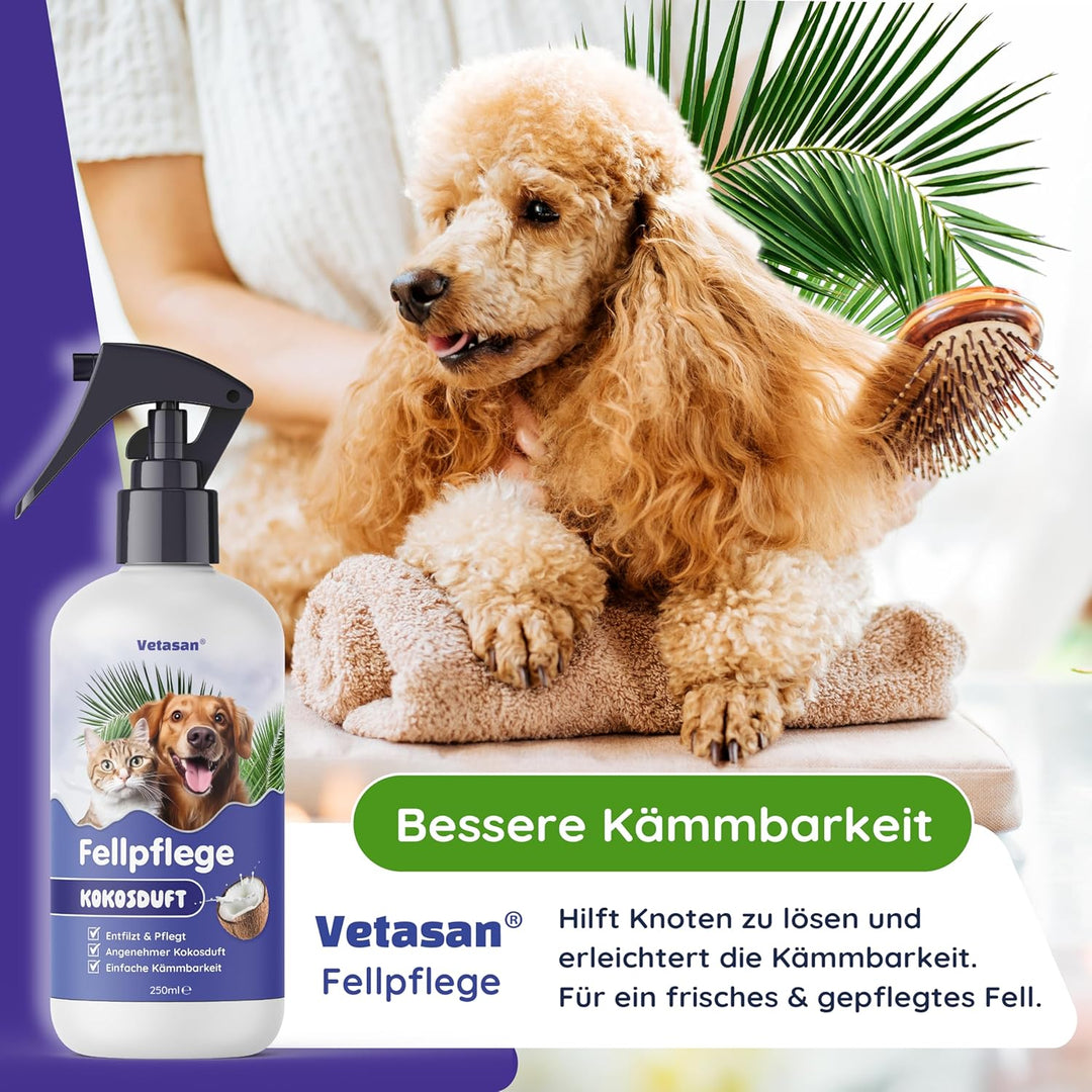 Fellpflege Spray (250ml + Fellbürste), 250ml + Fellbürste