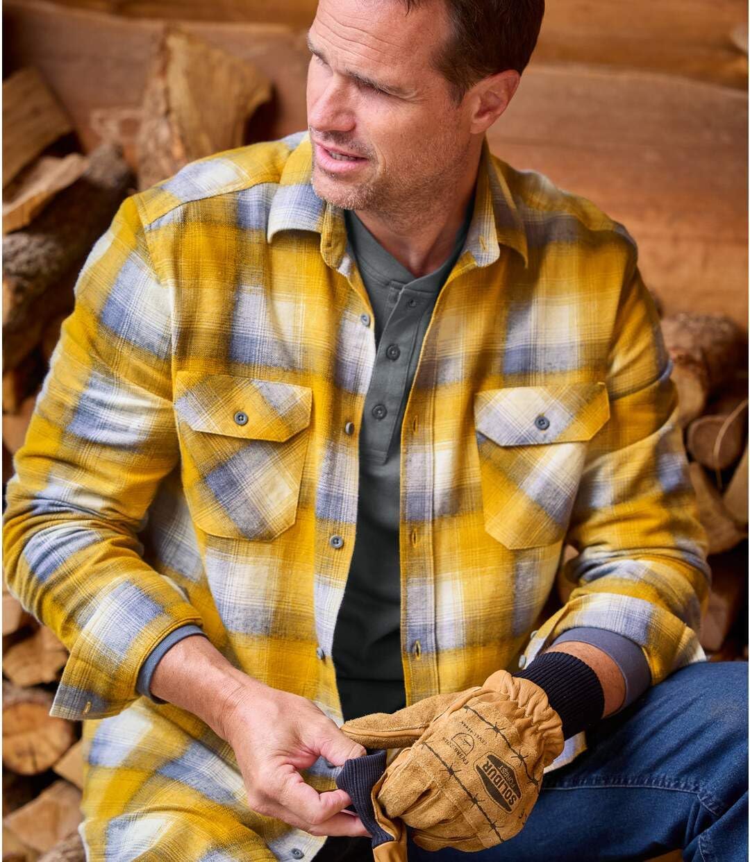 ATLAS FOR MEN - Kariertes Hemd aus Flanell - Langärmelig - Verfügbar in grossen Grössen von M bis 5X