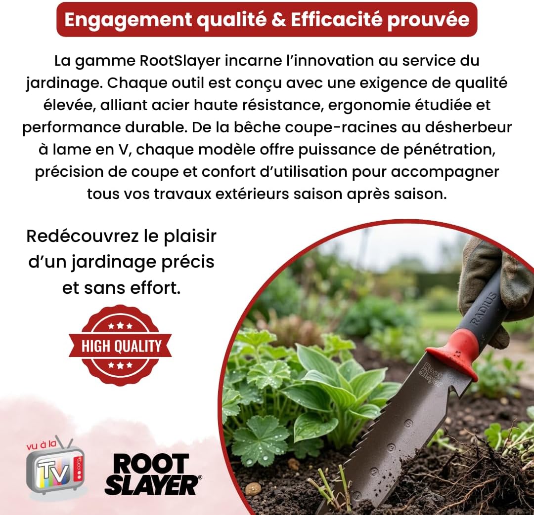 Venteo Rootslayer Handbodenmesser mit Wellenschliff – Wurzelschneider – Gartenwerkzeug