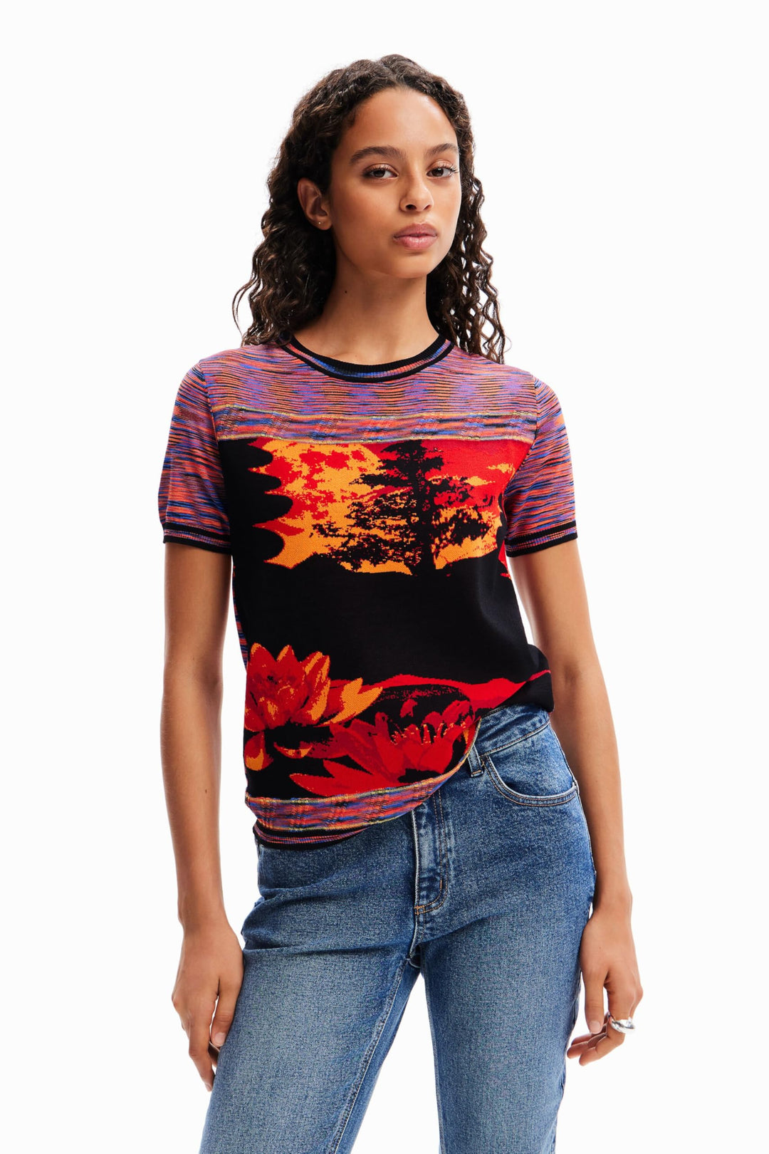 Desigual Damen Ts_alejandría T-Shirt S Orange, S Orange