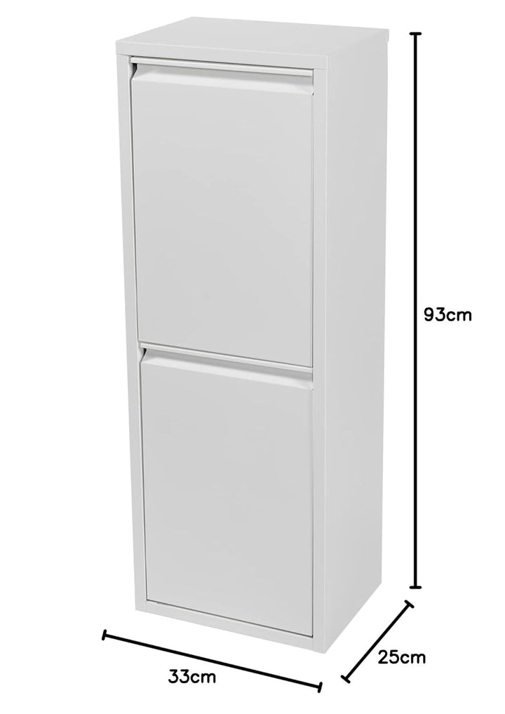 [en.casa] Mülltrennschrank Sollentuna Abfallschrank aus Metall 93 x 33 x 25 cm Mülltrennsystem mit 2