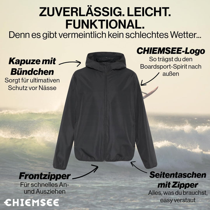 Chiemsee Regenjacke Herren I Funktionsjacke I Kapuze&amp;Seitentaschen I S-3XL XL 19-3911 Black Beauty,