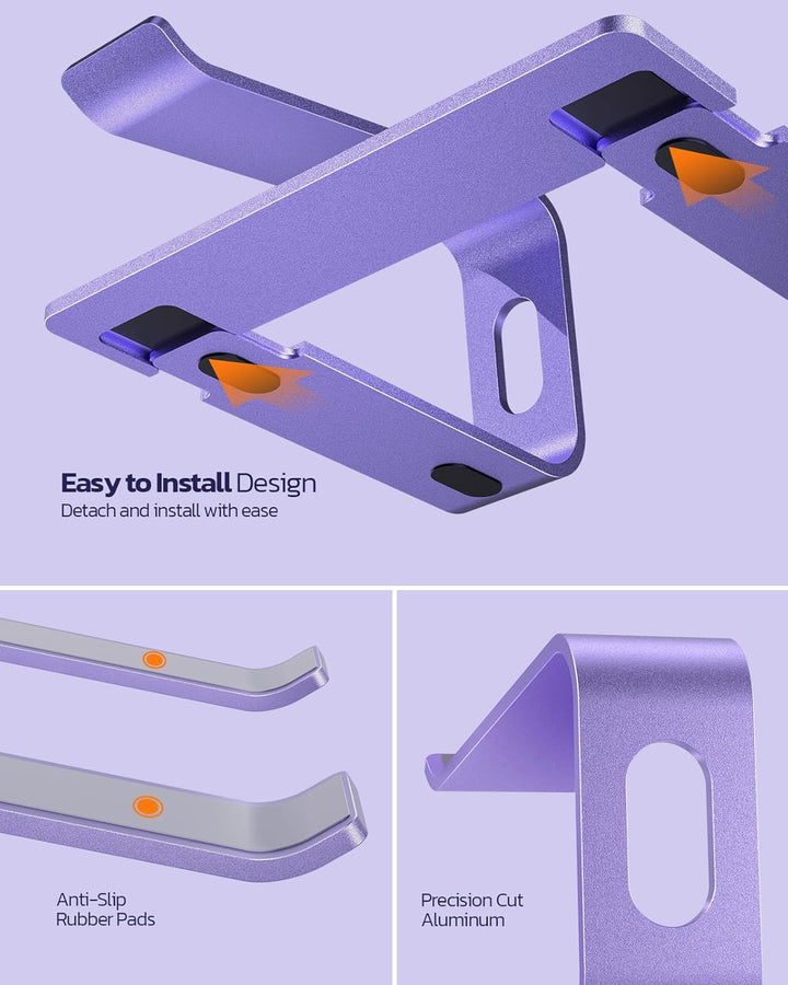 Nulaxy ergonomischer Laptop-Ständer aus Aluminium, abnehmbare Erhöhung für Laptops mit Einer Grösse
