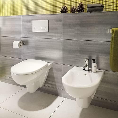 VBChome Hänge-Bidet Weiss Oval mit Hahnloch Praktisch Modisches Design Bidet aus Keramik mit Hahnloc
