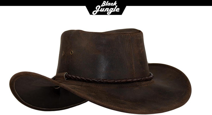 Black Jungle Kimbolton Lederhut, Westernhut, Australienhut, Cowboyhut S Braun, S Braun