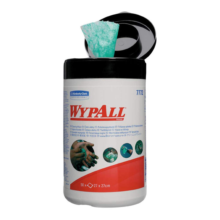 Wypall 7772 Wypall Reinigungstücher feuchte Wischtücher 27x27 cm, Inh.50 Tücher, grün
