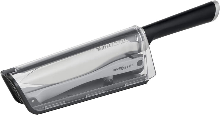 Tefal K25690 Ever Sharp Chef-Messer + Messerschärfer, 16,5 cm Kochmesser, exklusive Schleiftechnolog