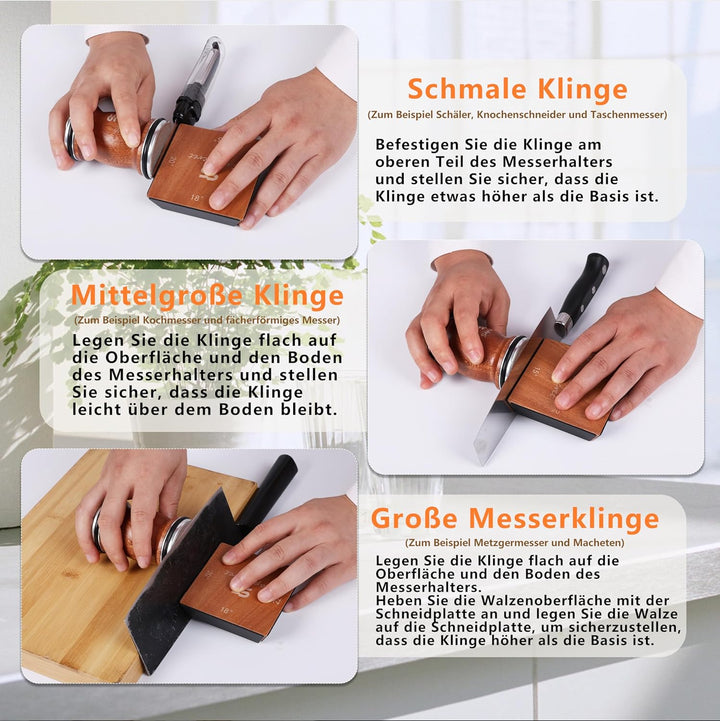 Manuelle Magnetischer Rollenschärfer Messerschärfer für Küchenmesser, Professioneller Messerschärfer