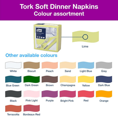 Tork 477910 Soft Dinnerserviette Limone / Papierservietten 3 lagig / Ideale Qualität und Grösse für