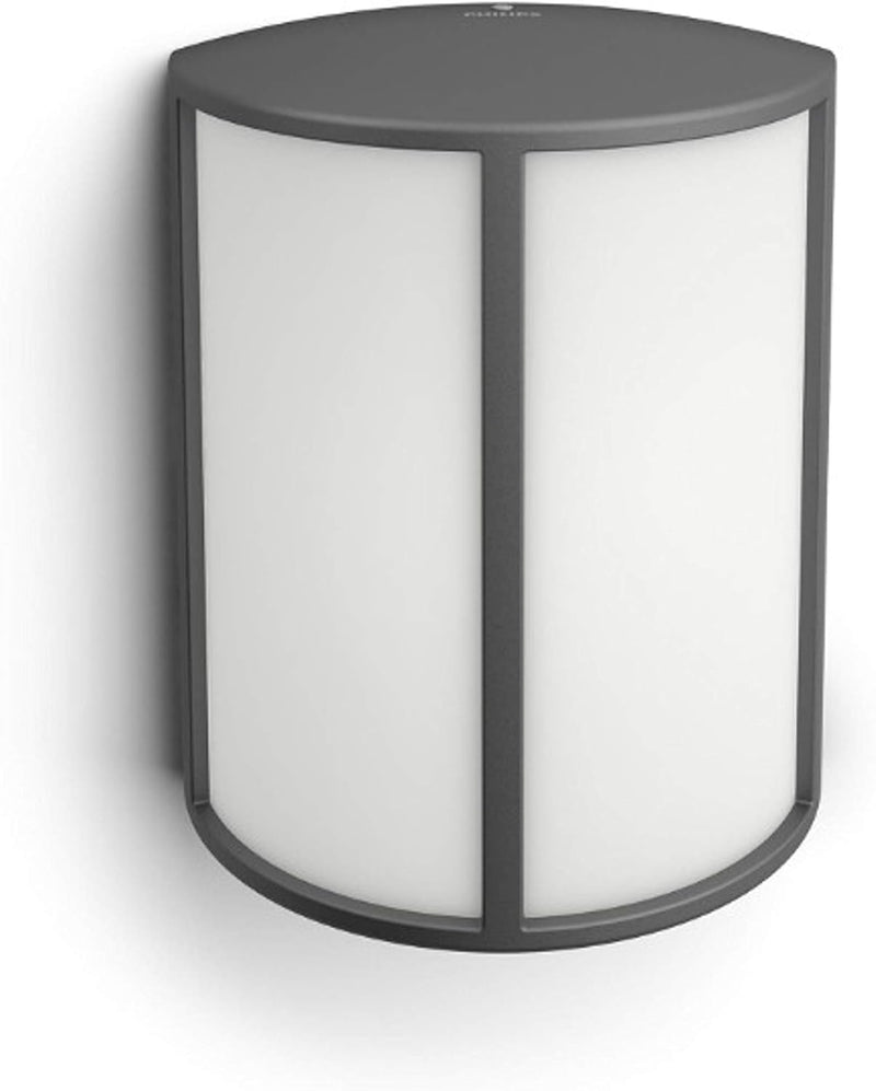 Philips MyGarden LED Wandaussenleuchte Stock, 6 W, Anthrazitgrau ohne Bewegungsmelder, ohne Bewegung