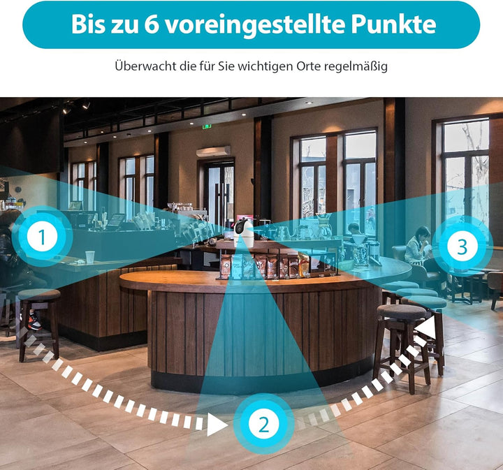 Dahua H5A 5MP 360° Überwachungskamera Innen, Wi-Fi 6 Kamera Überwachung Innen mit KI-Personenerkennu