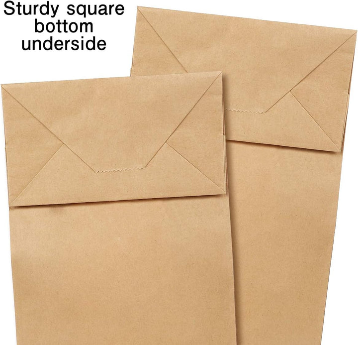 Gaoyong 100 Stück Papiertüten Braun, Geschenktüten Partytüten aus Papier Kraftpapiertüten für Geburt