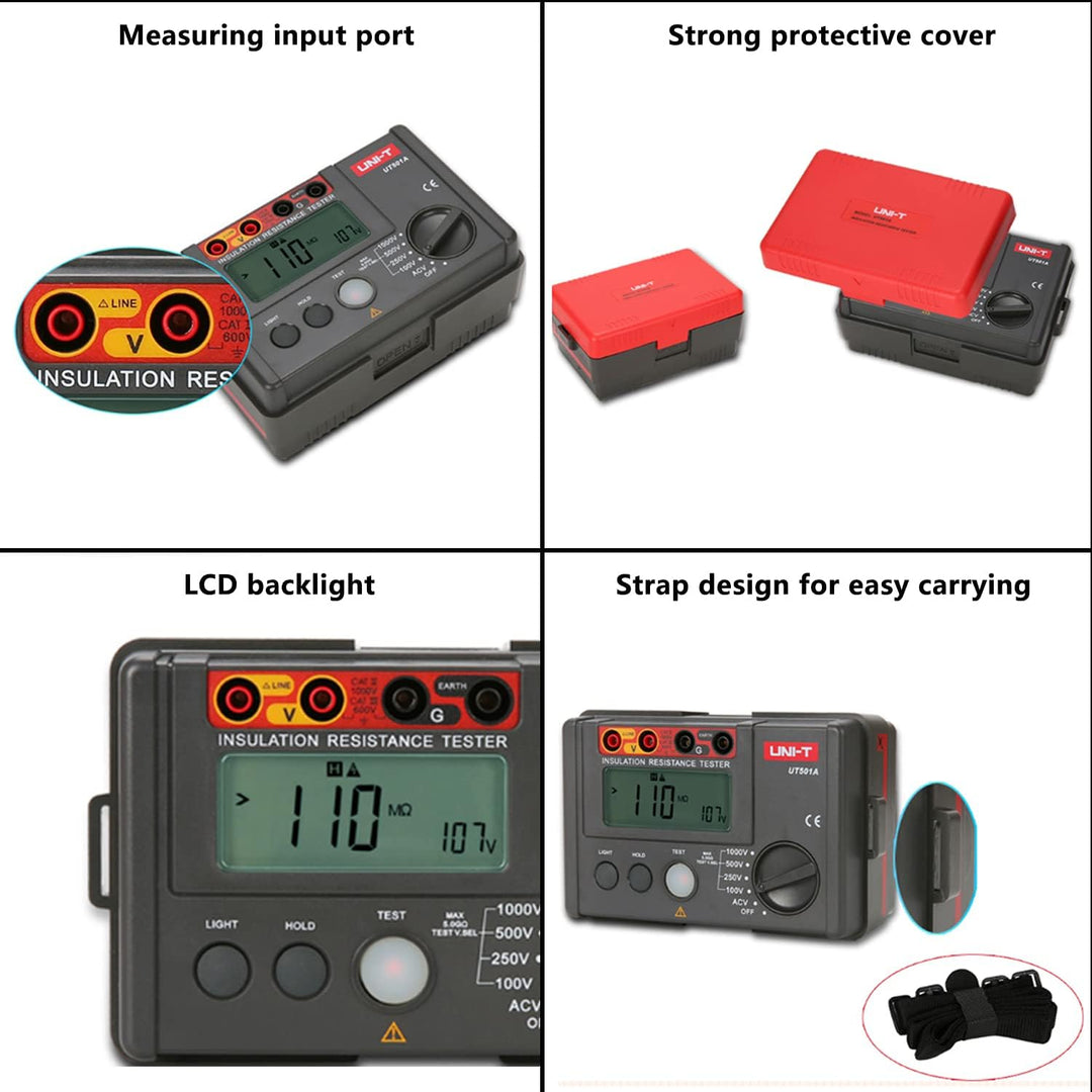 Isolierung Widerstand Tester, UT501A LCD Isolationsmessgerät Isolationstester, Digital Megaohmmeter