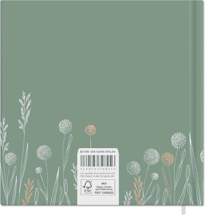 Eine der Guten Gästebuch blanko 100 Seiten, Hochzeit und Geburtstag, Grün | Zum freien Gestalten ohn