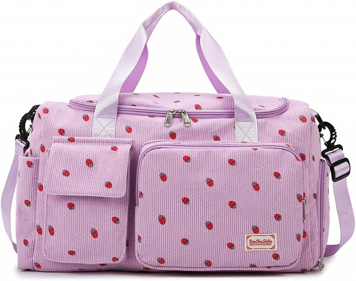 Sporttasche für Damen, Faltbare Reisetasche, Handgepäck, Fitnesstasche, Wochenendtasche mit Schuhfac