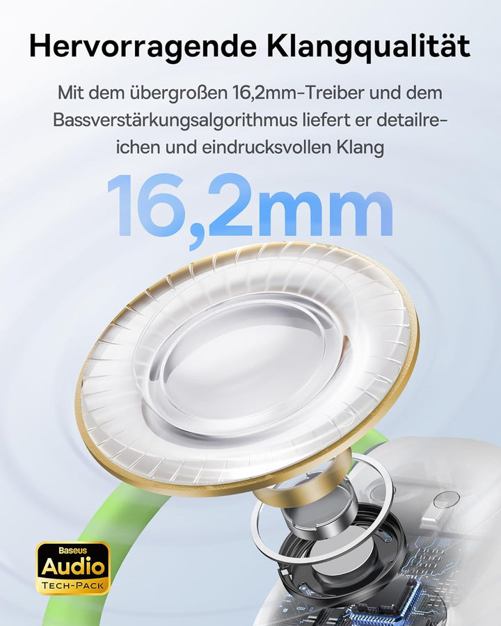 Baseus Eli Sport 1 Open Ear kopfhörer Bluetooth, Direktionale Akustik, druckvoller Bass, Ultraleicht
