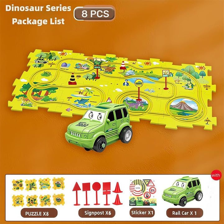 Auto Spielzeug Autorennbahn Spielzeugauto 8pcs DIY-Puzzlebahn für Kinderspielzeug DIY-Route Cars Spi
