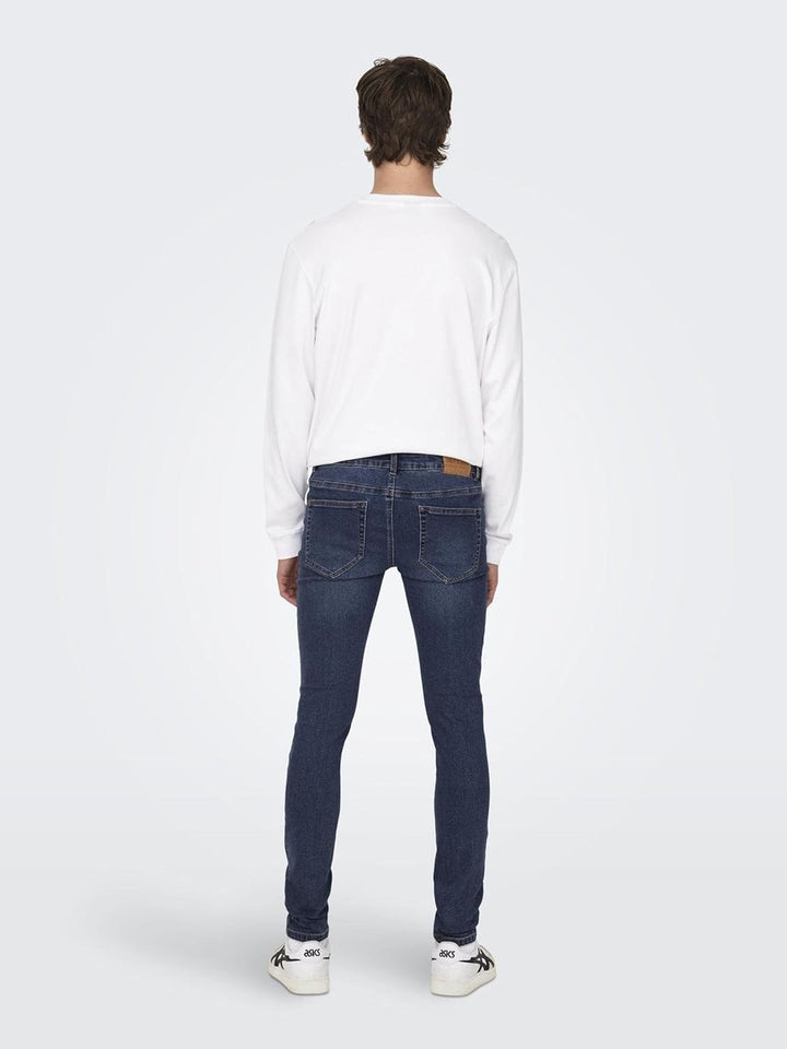 ONLY & SONS Male Skinny Jeans ONSWARP Mittlere Taille Skinny Fit Jeans 31W / 34L Medium Blue Denim,