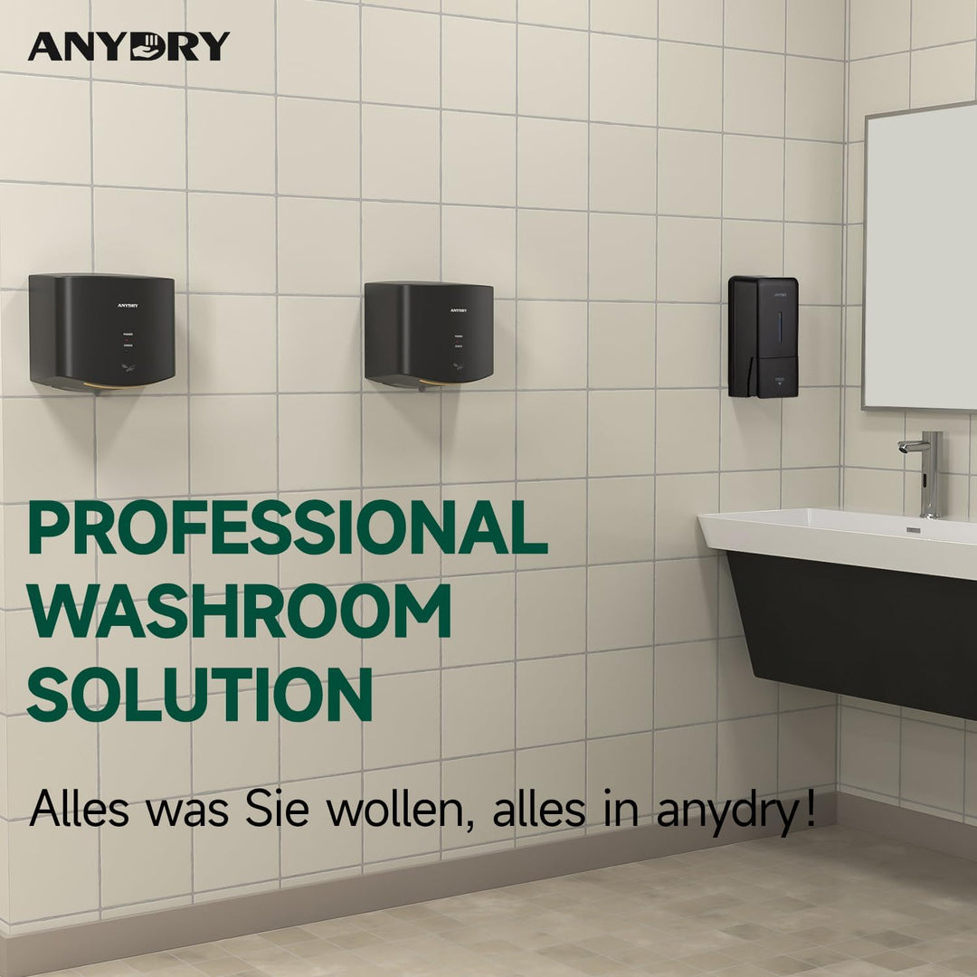 anydry 2630S Kompakter Händetrockner,Automatischer Elektrischer Händetrockner für Wandmontage,Für Ge