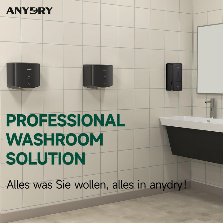 anydry 2630S Kompakter Händetrockner,Automatischer Elektrischer Händetrockner für Wandmontage,Für Ge
