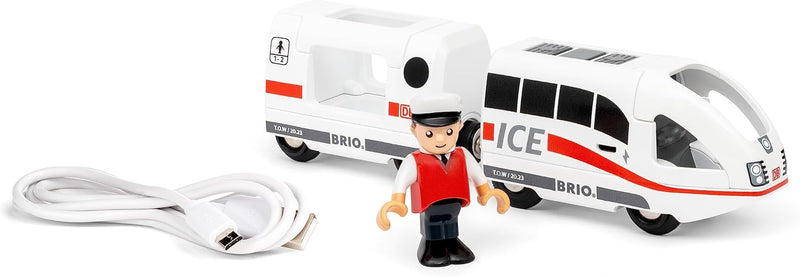 BRIO World 36088 - Trains of The World Ice Akkureisezug - Akku-betriebene Spielzeuglok für Kinder ab