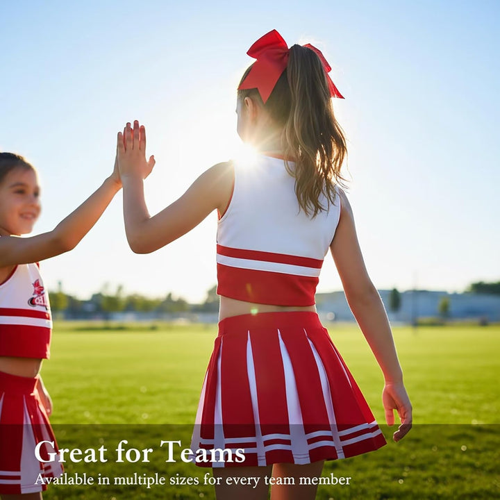 Kostüm Pompom Karneval Mädchen Kostüm Cheerleader Mädchen mit Haarspange Schleife Majorette Stick Po