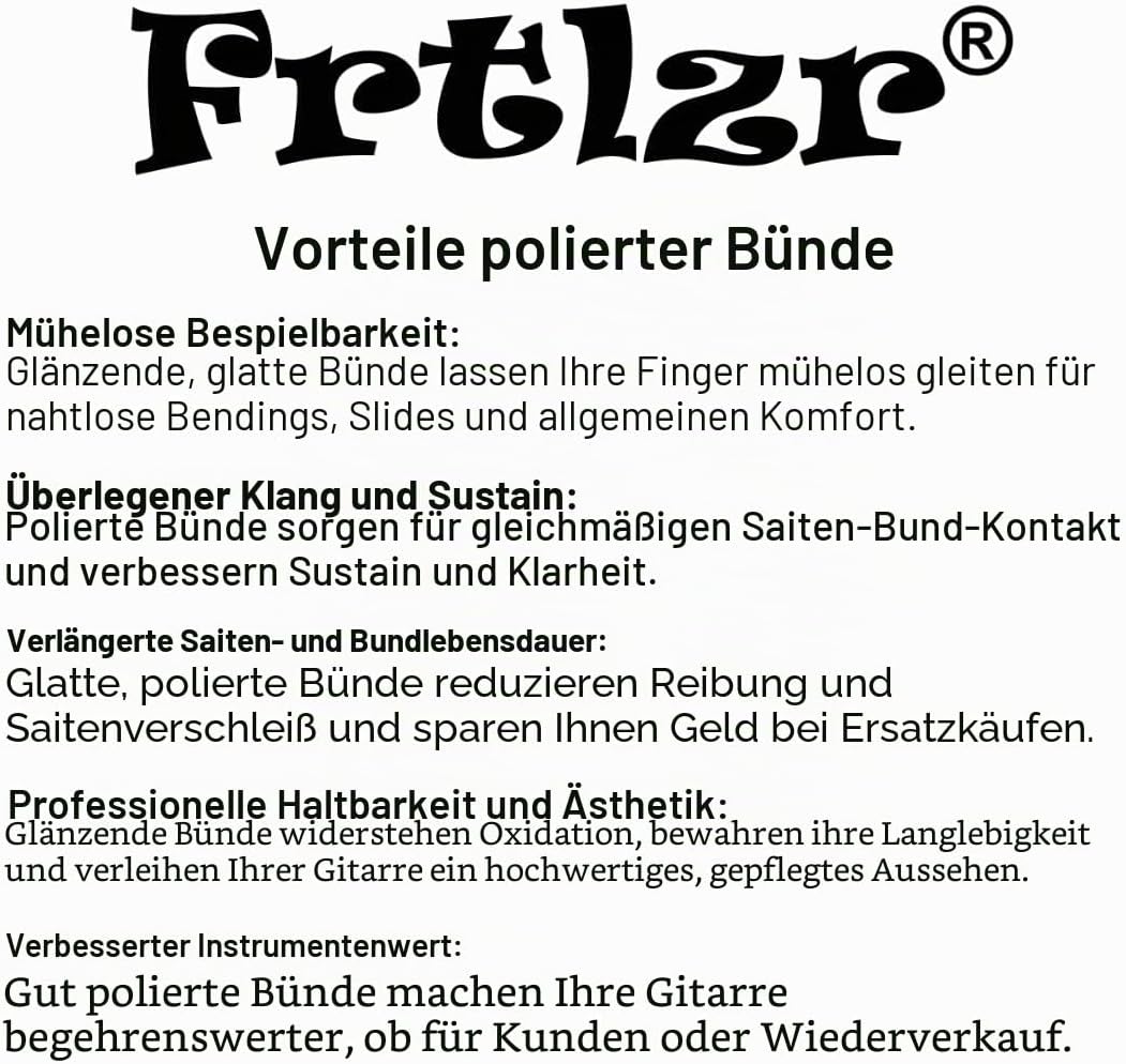 Premium Gitarrenbund-Polierset, professionelles MicroMesh-System, deutsche Herstellung, ergonomische