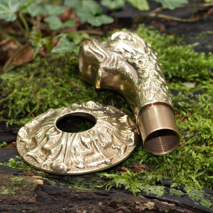 Antikas - Wasserspender Koi Brunnenfigur aus Messing Wasserspeier mit Fischkopf 1/2"