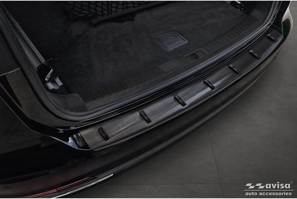 Avisa Schwarz Edelstahl Heckstossstangenschutz kompatibel mit Audi A6 (C8) Avant inkl. S-Line 2023-