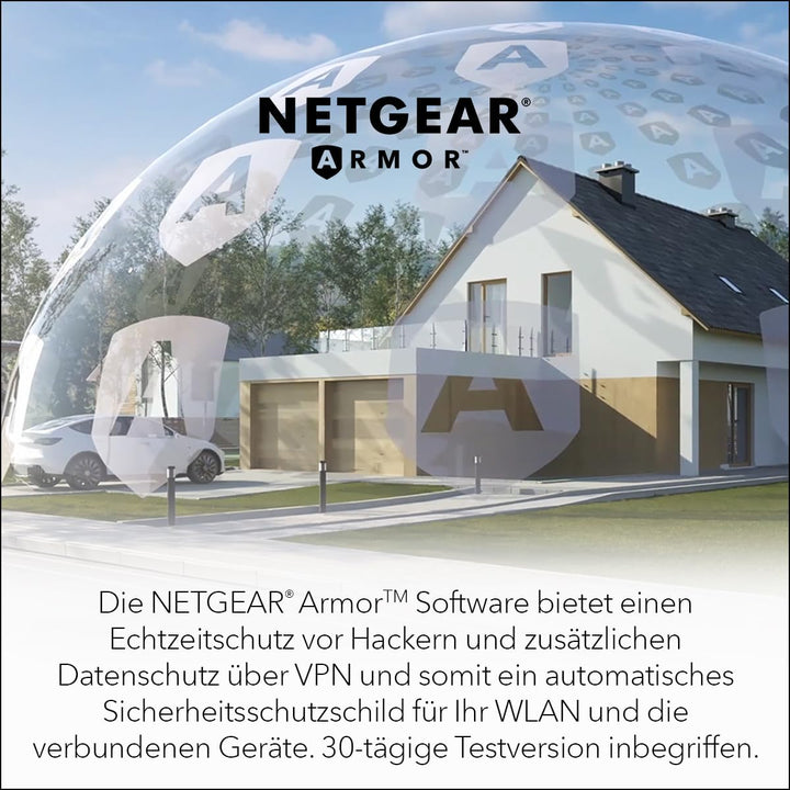 NETGEAR Orbi 870-Serie Tri-Band WiFi 7-Mesh-System (RBE873B) – Router + 2 Satelliten-Repeater, Siche