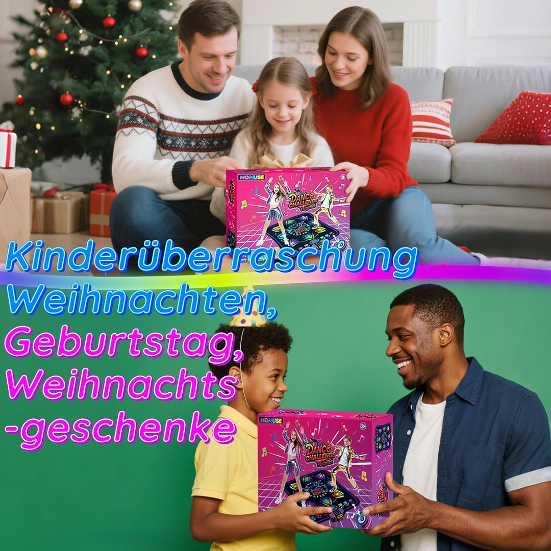 MOMUSE Tanzmatte Kinder, Spielzeug Geschenke für Mädchen Jungen Alter 3 4 5 6 7 8 Jahre, Musikmatte