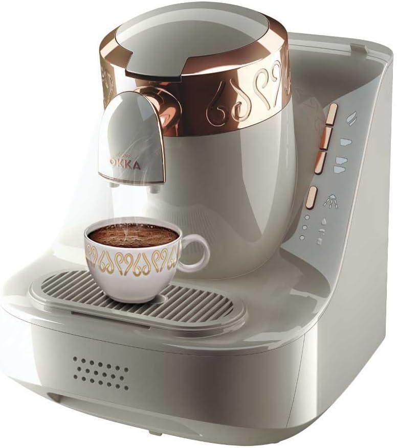 Arzum Okka OK001 TURKISH COFFEE MACHINE, 710W, 2 Cups Capacity, Direct to Cup, Self Cleaning, White-