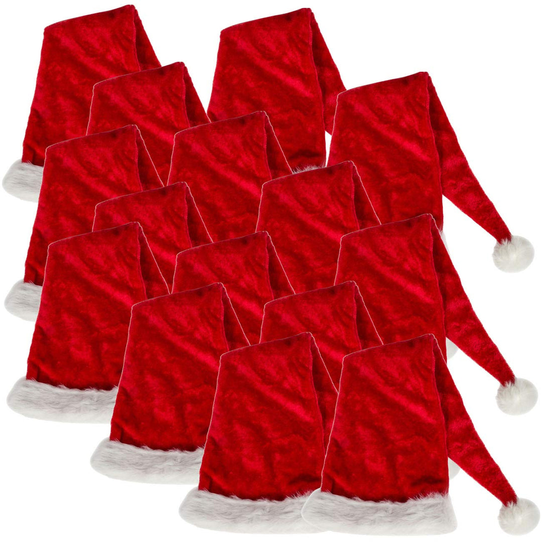 Ciffre 15 Stück im Set Weihnachtsmütze Nikolausmütze Winter Mütze Mützen Nikolaus Santa Rot Lang Plü