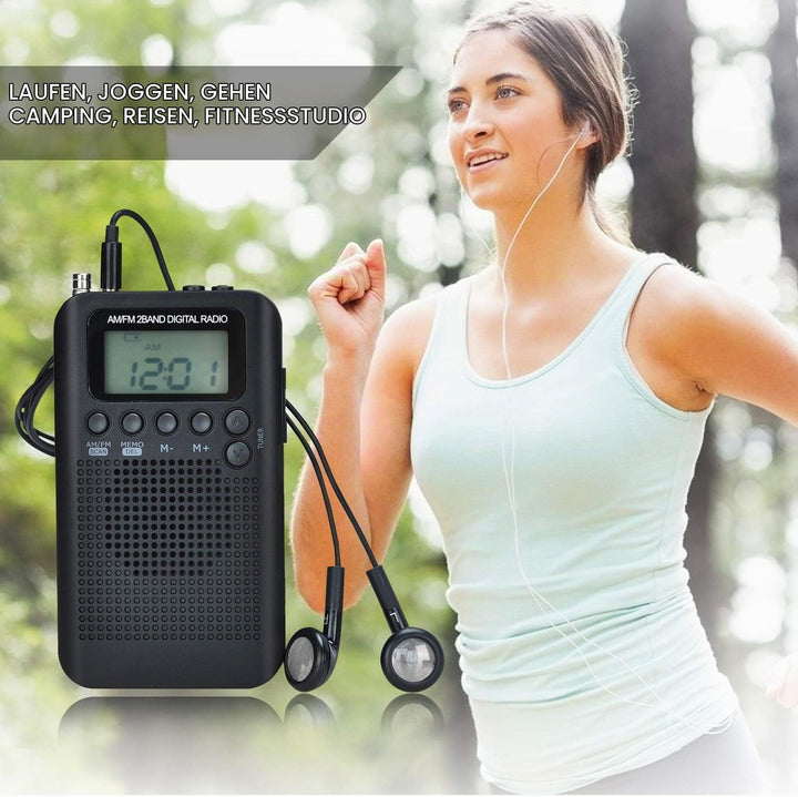 Songway AM/FM Pocket Digital Radio Wecker Sleep Timer Eingebauter Lautsprecher Tragbares kleines Rad