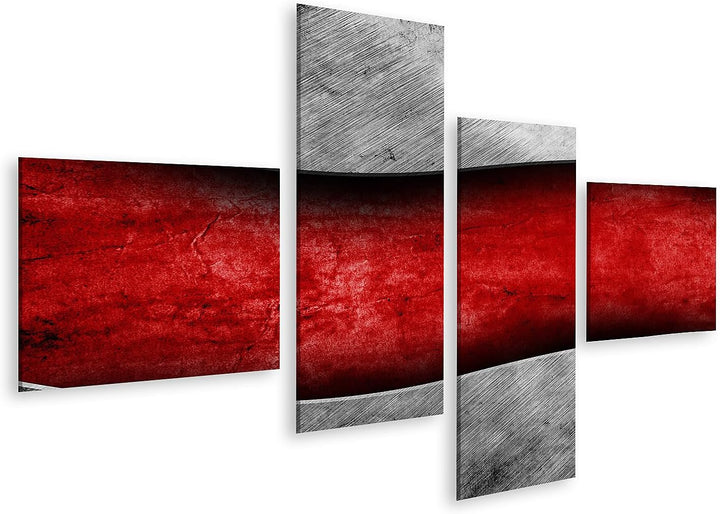 islandburner Bild auf Leinwand Grunge Metall Vorlage Auf Rotem Hintergrund Bilder Wandbilder Poster
