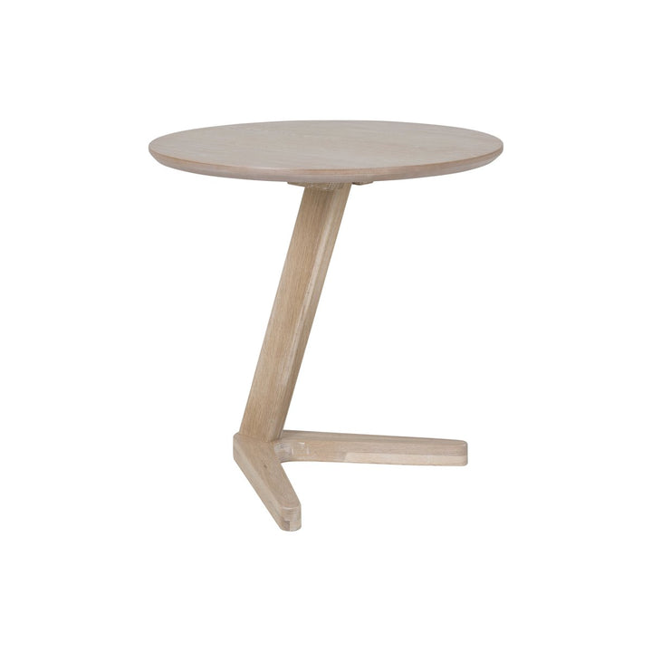 CANETT FURNITURE Ollie Skandinavisch Tisch / Designer Nachttisch Rund Natur, Holz, Weiss, 50 x 50 x