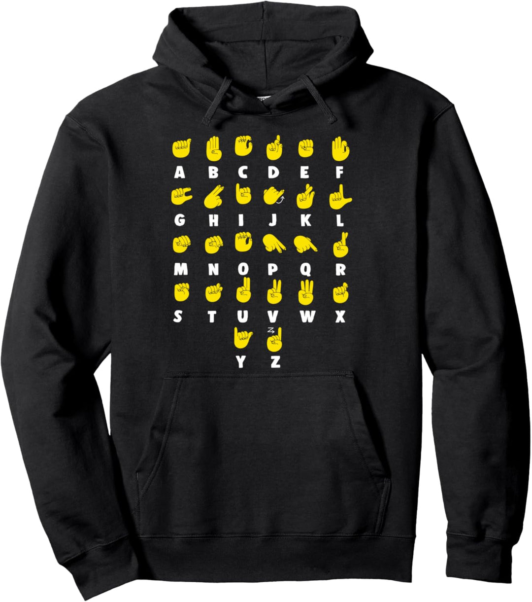 Gebärdensprache Gehörlosigkeit Alphabet Gestik Geschenk Pullover Hoodie