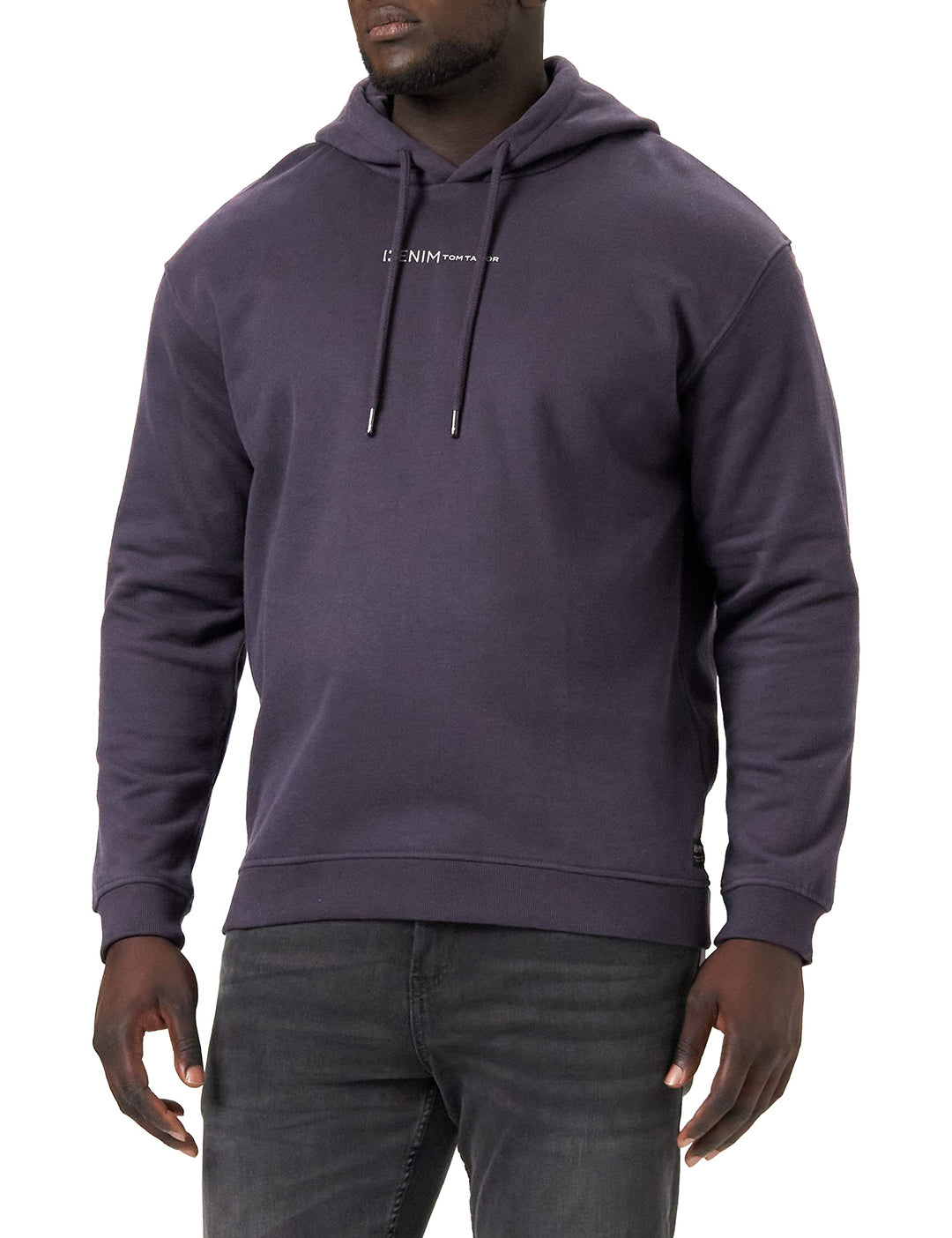 TOM TAILOR Denim Herren Hoodie Sweatshirt mit Logo-Print S 29476 - Coal Grey, S 29476 - Coal Grey