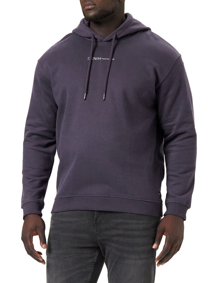 TOM TAILOR Denim Herren Hoodie Sweatshirt mit Logo-Print S 29476 - Coal Grey, S 29476 - Coal Grey