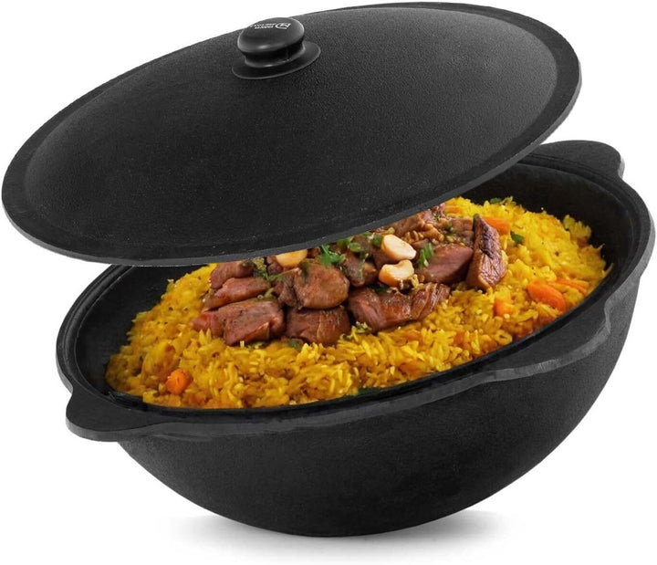 Ø49cm Uchag 2mm stahl mit Abzugsrohr Utschak Feuerstelle Utschag Campingofen 22L Kazan WOK Kasan (Ru