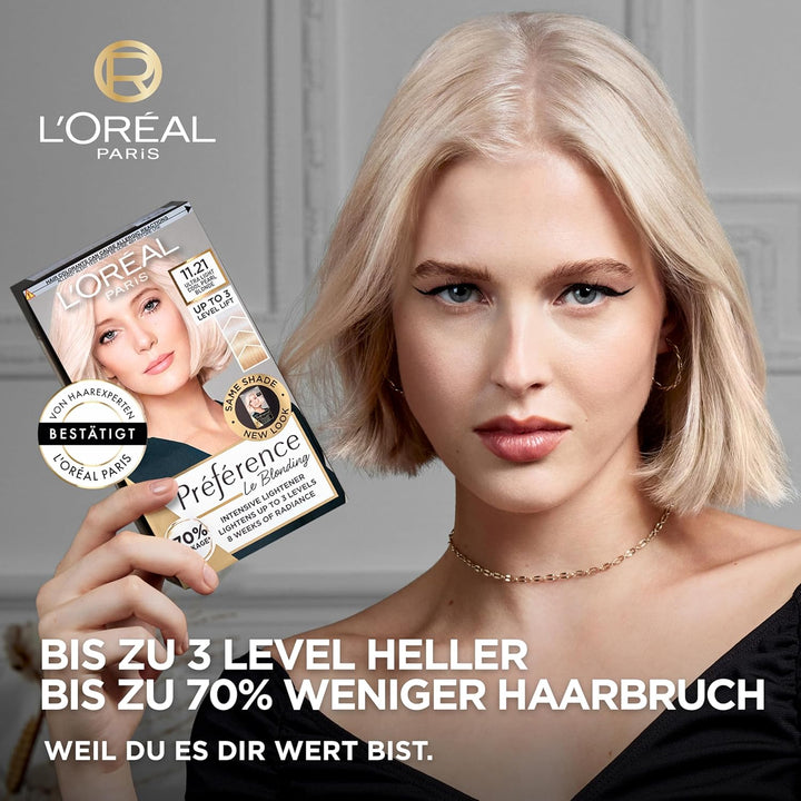 L'Oréal Paris Permanente Haarfarbe zum Blondieren der Haare, Haarfärbeset mit Coloration und Farbgla