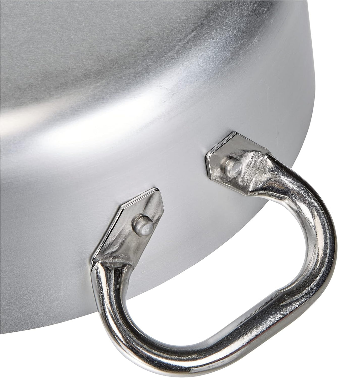 Pentole Agnelli Flacher Topf mit zwei Griffen, aus Aluminium 3 mm 28 cm silber/schwarz 28 cm Single,
