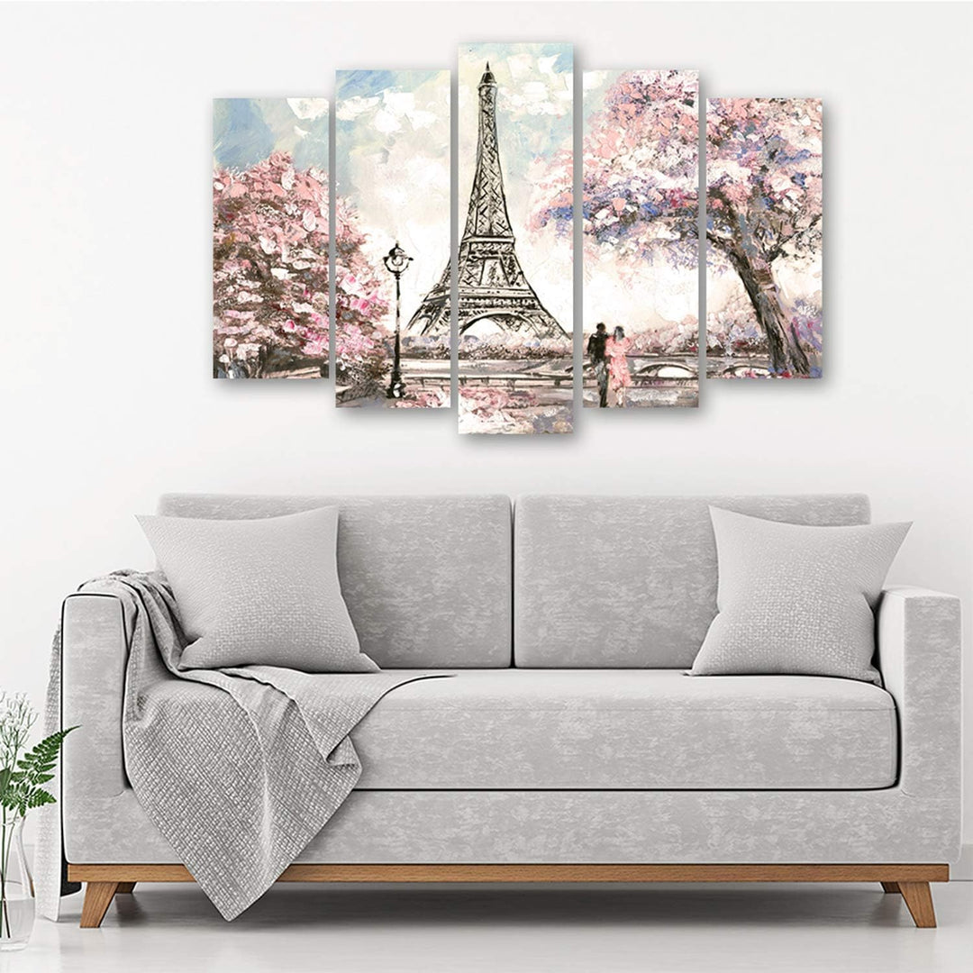 Feeby Frames, Leinwandbild, Bilder, Wand Bild - 5 Teile - Wandbilder, Kunstdruck XXL, TypA, 250x120