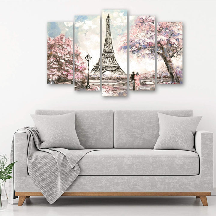 Feeby Frames, Leinwandbild, Bilder, Wand Bild - 5 Teile - Wandbilder, Kunstdruck XXL, TypA, 250x120
