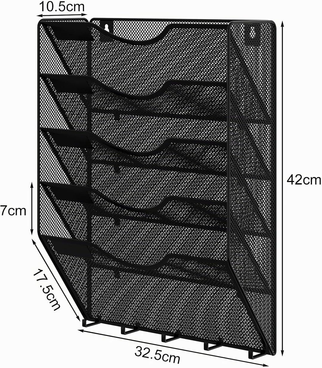 EasyPAG 5 Fächer Metall A4 Zeitschriften Wandhalter Zeitschriftenhalter Wand Aktenablage Dokumentenh