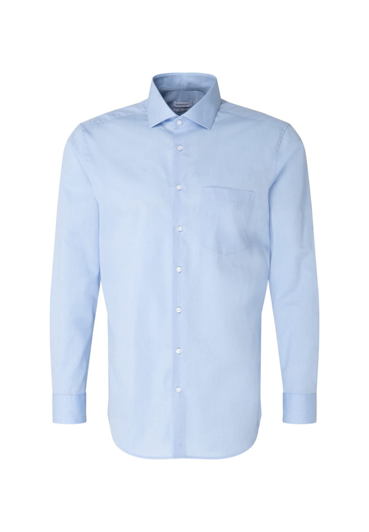 Seidensticker Herren Regular Fit Langarm Popeline Hemd (1er Pack) 40 Hellblau, 40 Hellblau
