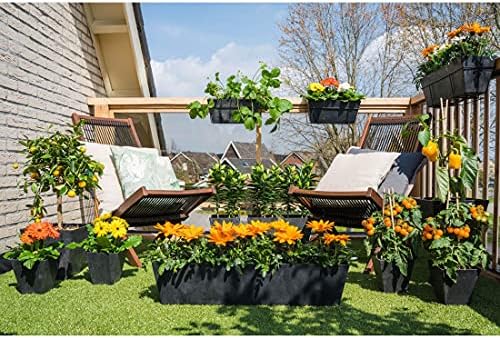 Artstone - Balkonkasten - Ella - Schwarz - Länge 55 cm, 55x17x17 cm, TER-107824