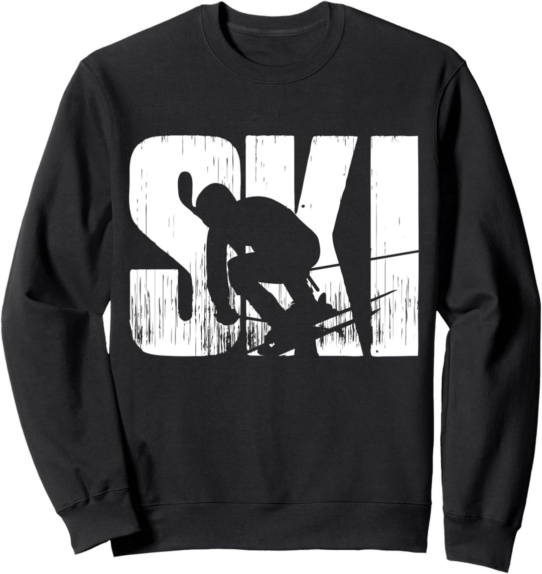 Vintage Skifahrer Berge Skifahren Wintersport Ski Fan Sweatshirt