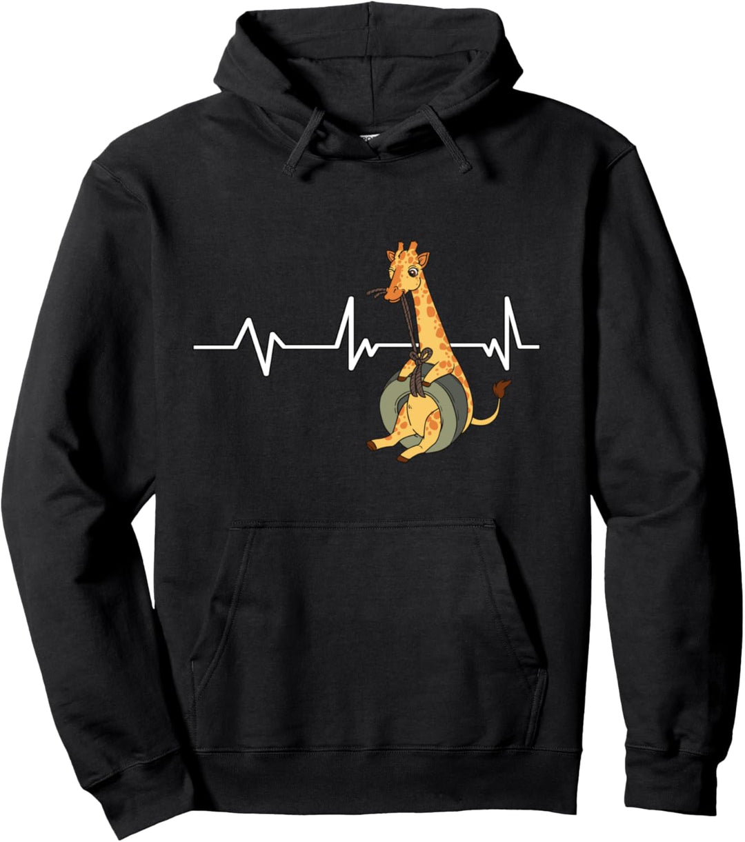 Schaukelnde Giraffe Herzschlag Geschenk Giraffe Pullover Hoodie